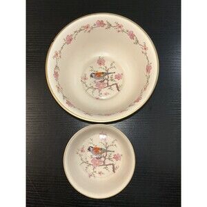 Set Of 2 IBIS Pottery Aveiro Portugal Bisque Bowl candy Dish + Small Bow 3x6.5”